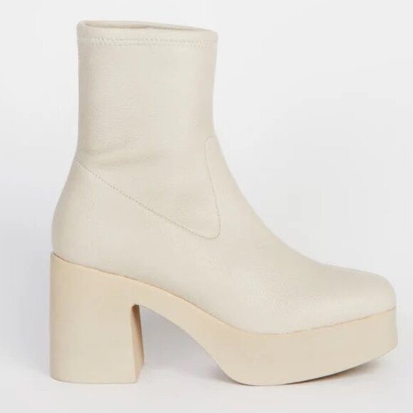 EUC | INTENTIONALLY BLANK | MARLOWE VEGAN PLATFORM BOOT CREAM SOLE | SZ 41 - Picture 1 of 4